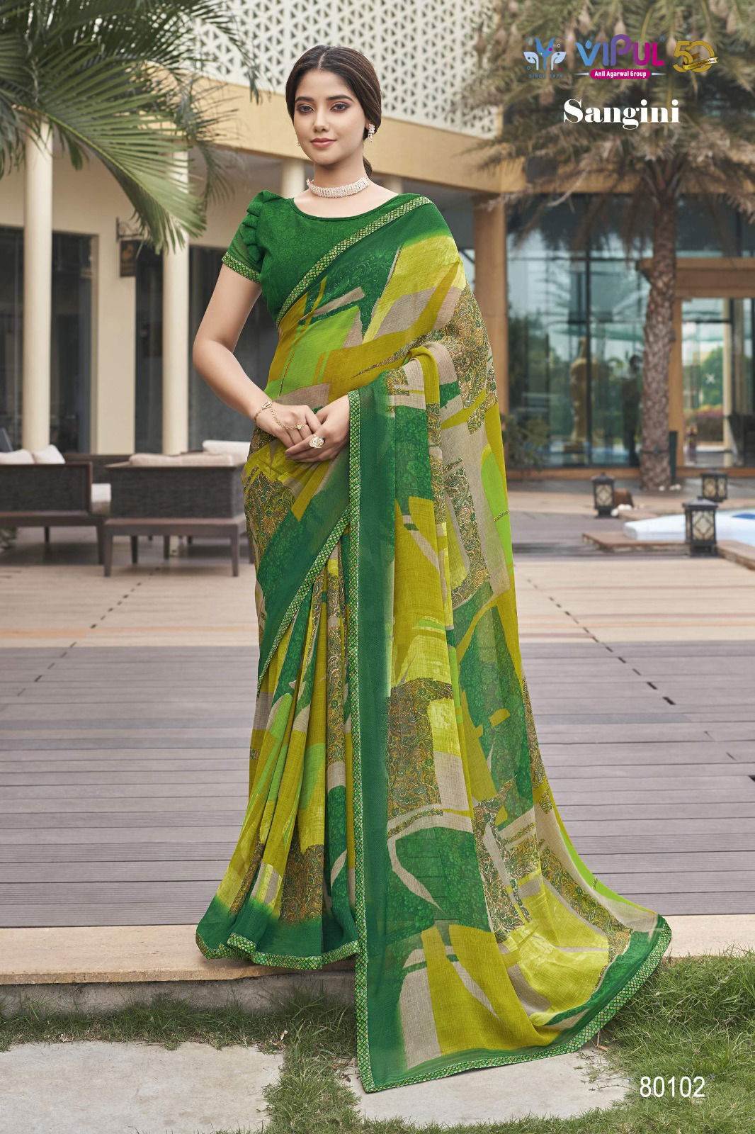 Sangini by Vipul Georgette Printed Sarees Wholesale Clothing Suppliers In India